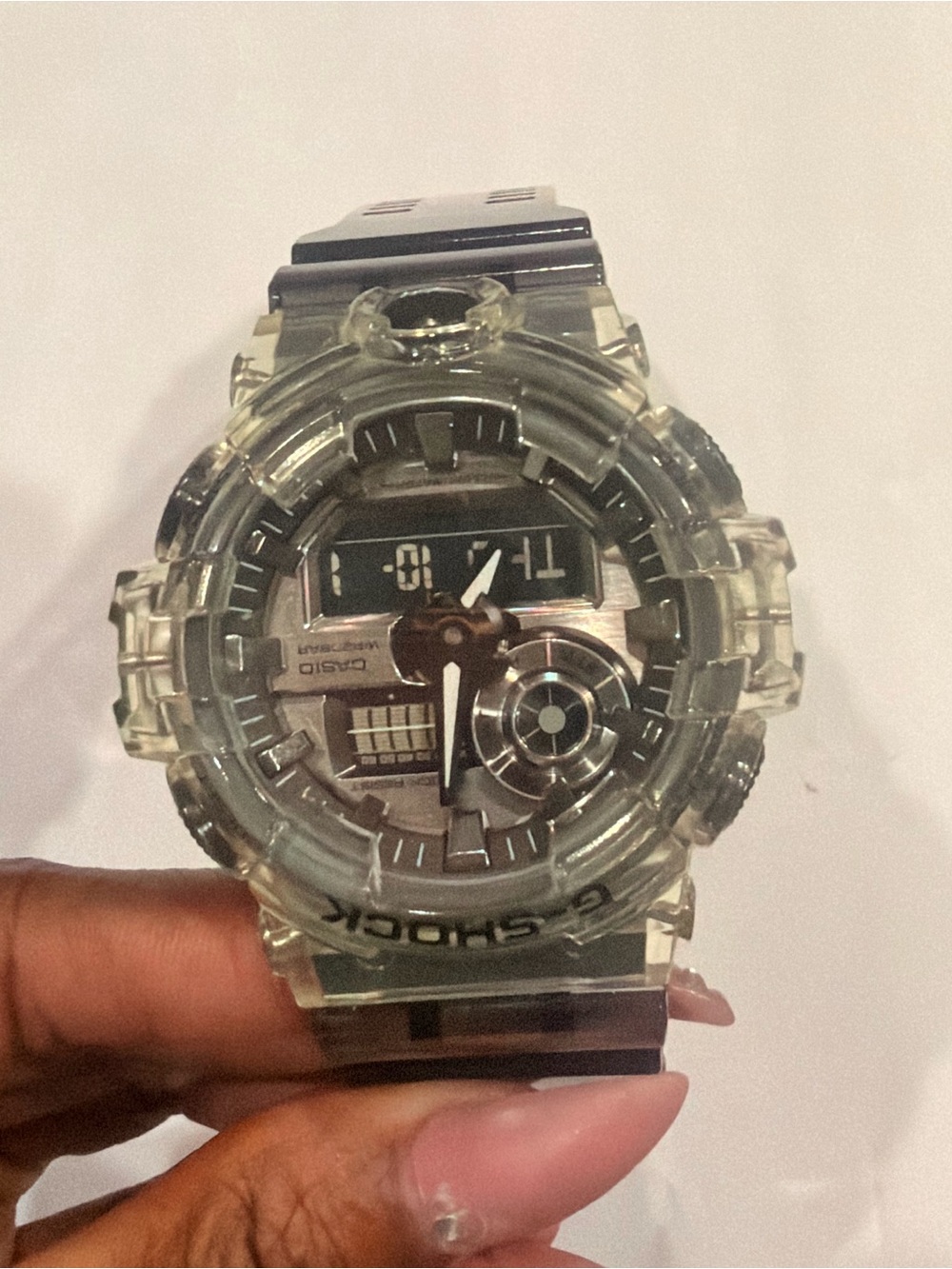 G-Shock Clear Transparent Bezel with Black Strap